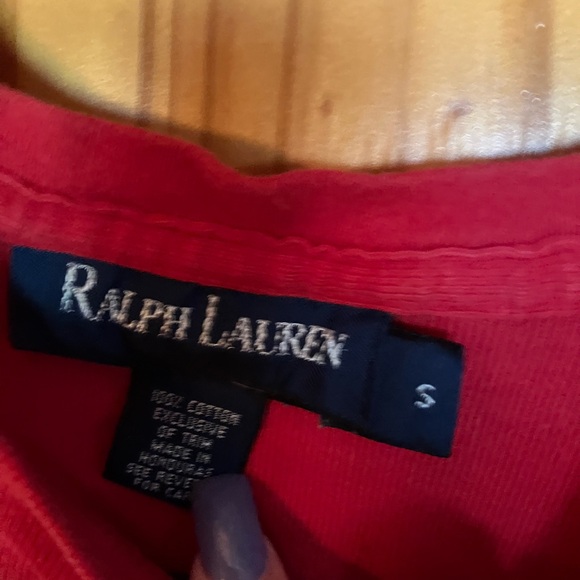 Vintage 90’s Ralph Lauren Red P Long Sleeve Shirt - Picture 4 of 5